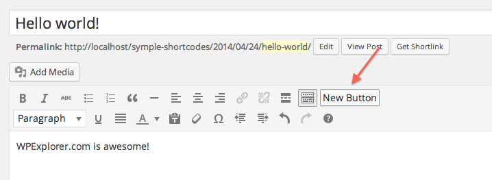 WordPress MCE New Button