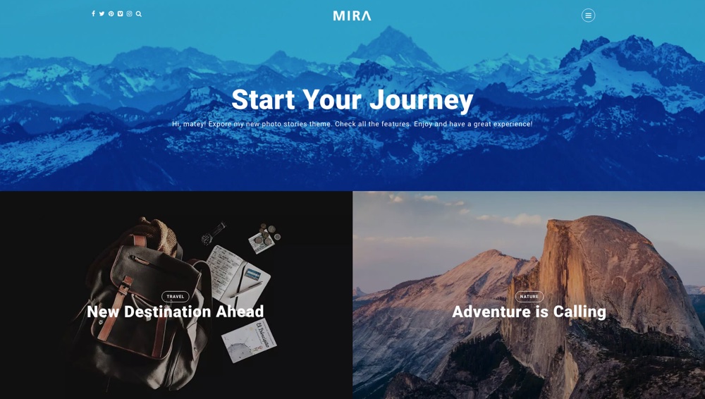 Mira Photo Stories Блог WordPress Тема