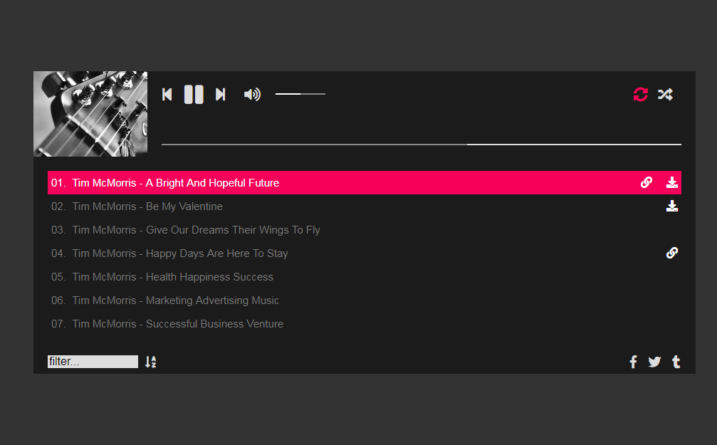 modern audio player wordpress music plugin