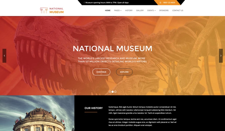 Museum Responsive Niche WordPress Theme