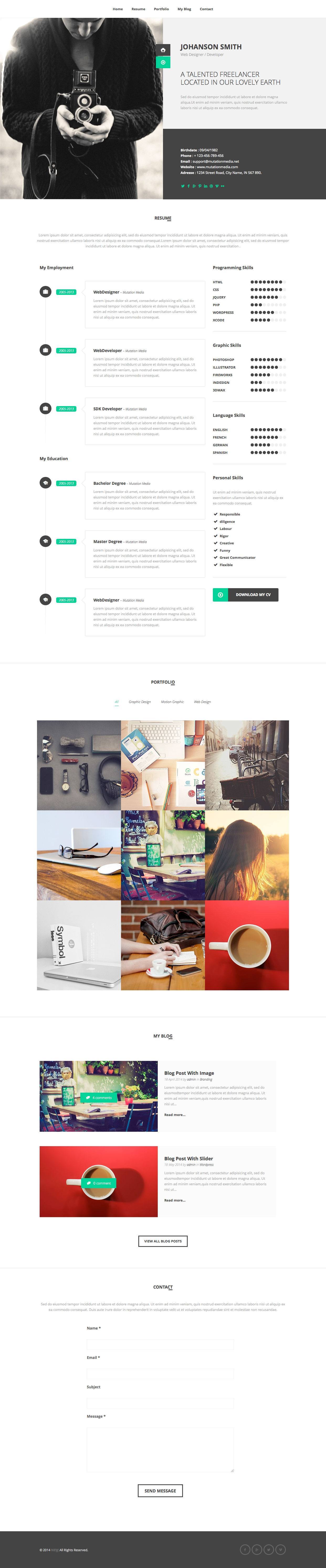 New Vcard Business Card WordPress Theme Wpexplorer