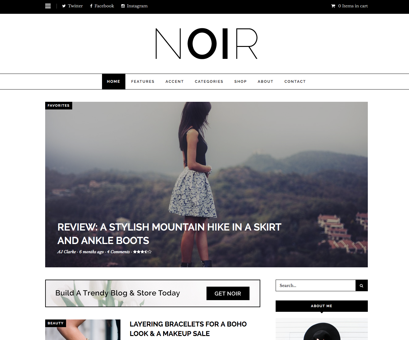 Noir Blog & Shop Tema de WordPress 
