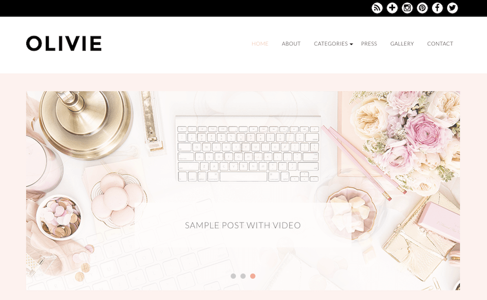Olivie Beauty Blog WordPress theme
