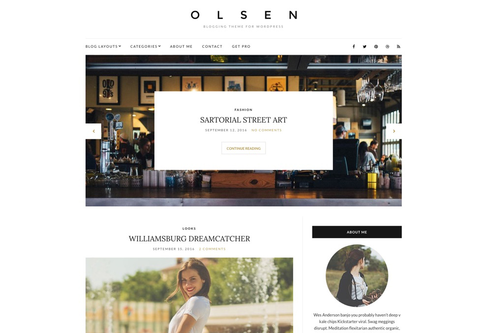 Olsen Light Free Blog WordPress Theme