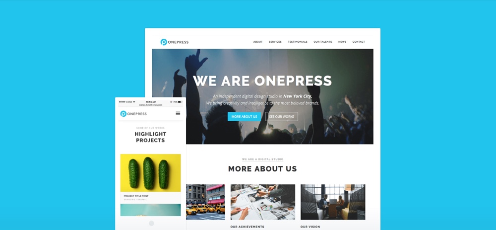 OnePress One Page Free WordPress Theme