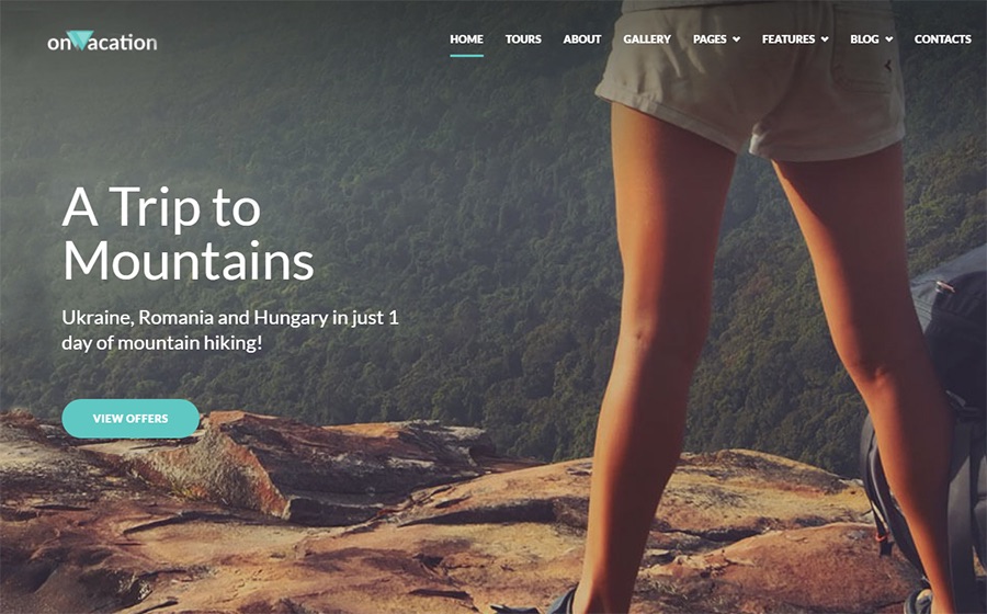 Empresa de viagens OnVacation Elementor WordPress Theme