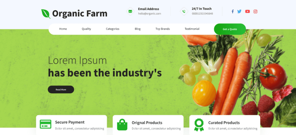 Organic Farm Free WordPress Theme