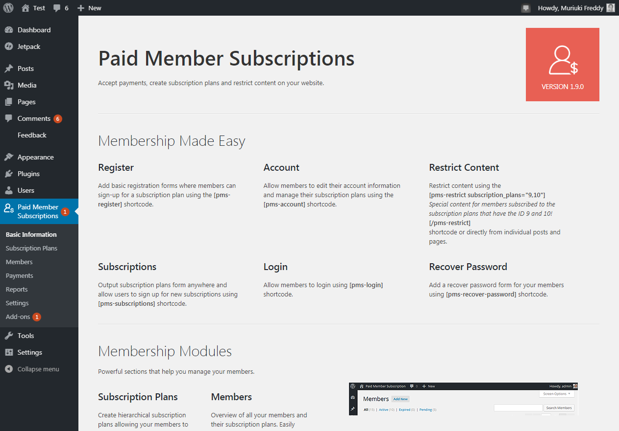 Paid Member Subscriptions Pro subscription