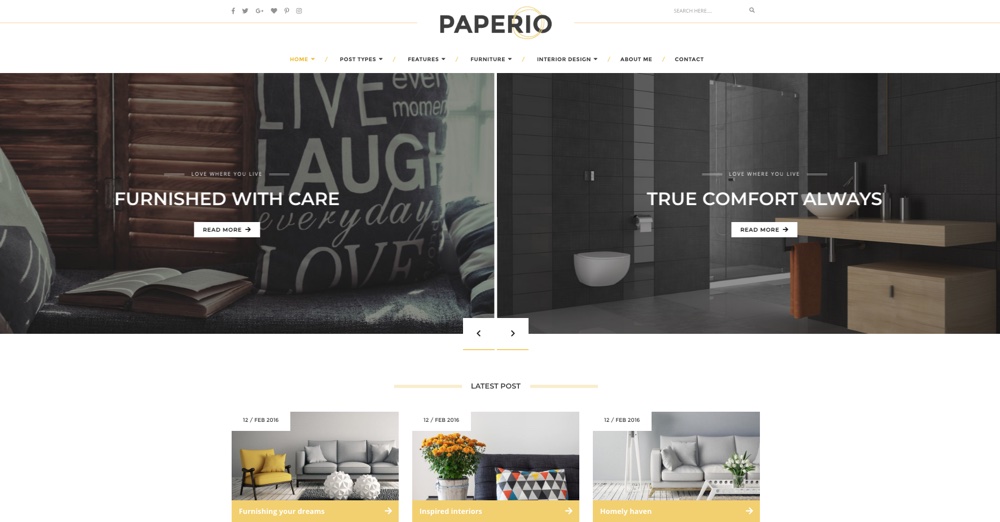 Paperio Citlivý a Víceúčelový WordPress Blog Theme