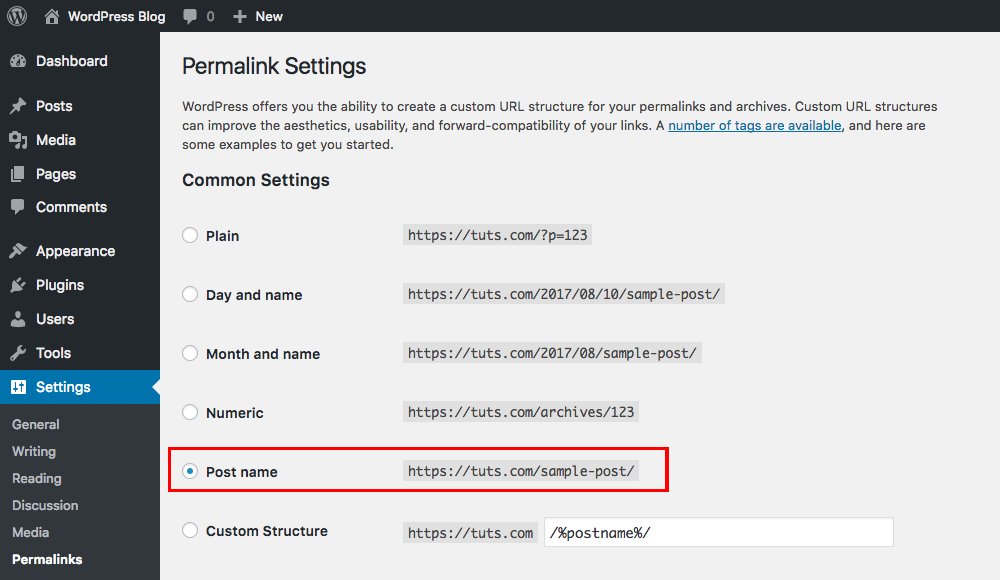 Permalink Settings