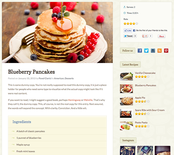 Food Recipes WordPress Theme Food Recipes WordPress Theme
