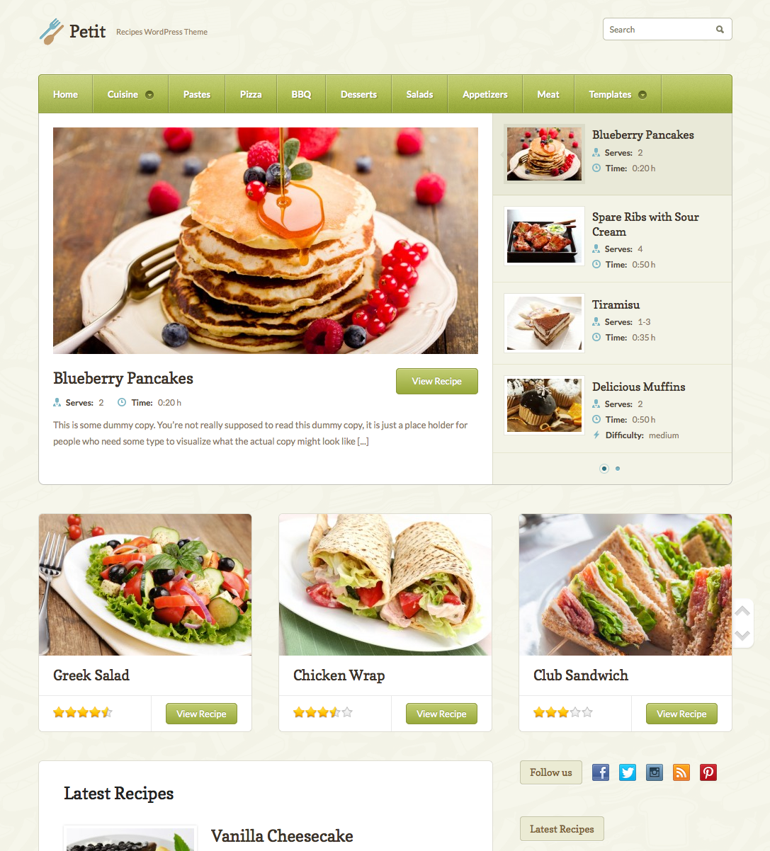 Restaurant Template WordPress