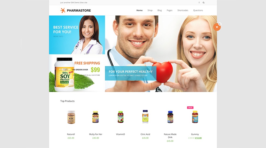 DW PharmaStore - WP eCommerce Theme