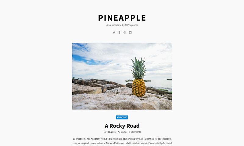 Pineapple Free Tumblog WordPress Theme