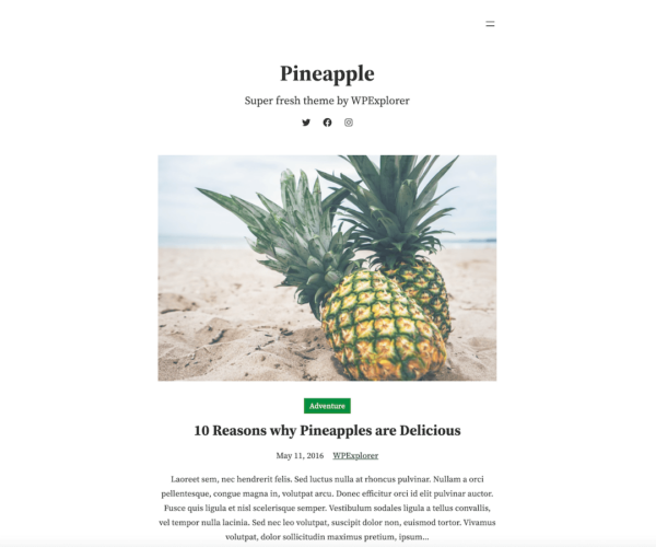 Pineapple WordPress theme screenshot