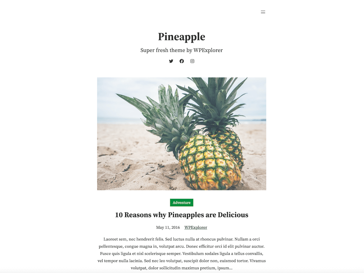 Pineapple WordPress theme screenshot