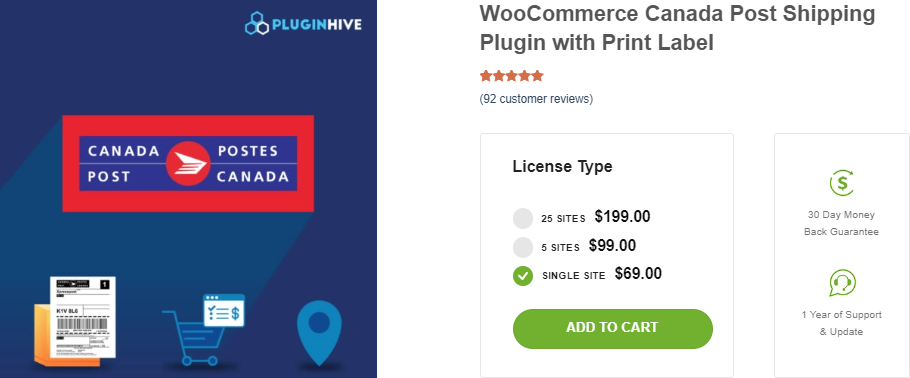 WooCommerce Canada Post Shipping Plugin with Print label
