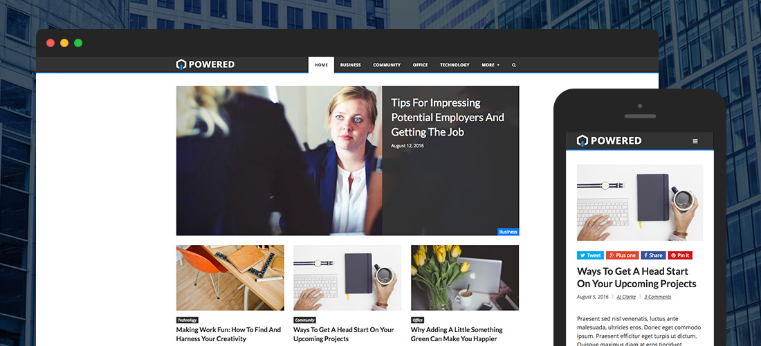 Powered Free WordPress Theme