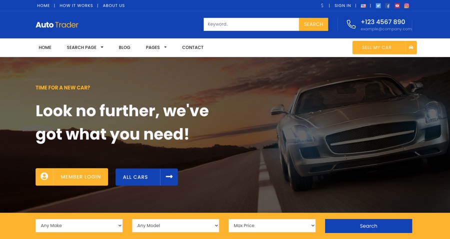 Car Classifieds Responsive WordPress Theme