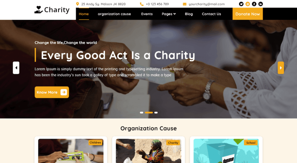 Prime Charity Trust Free Theme