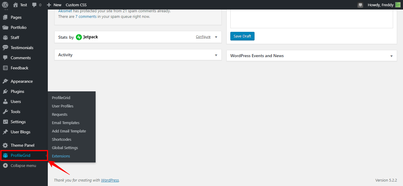 profilegrid admin settings