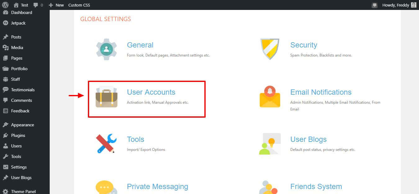 profilegrid user account settings