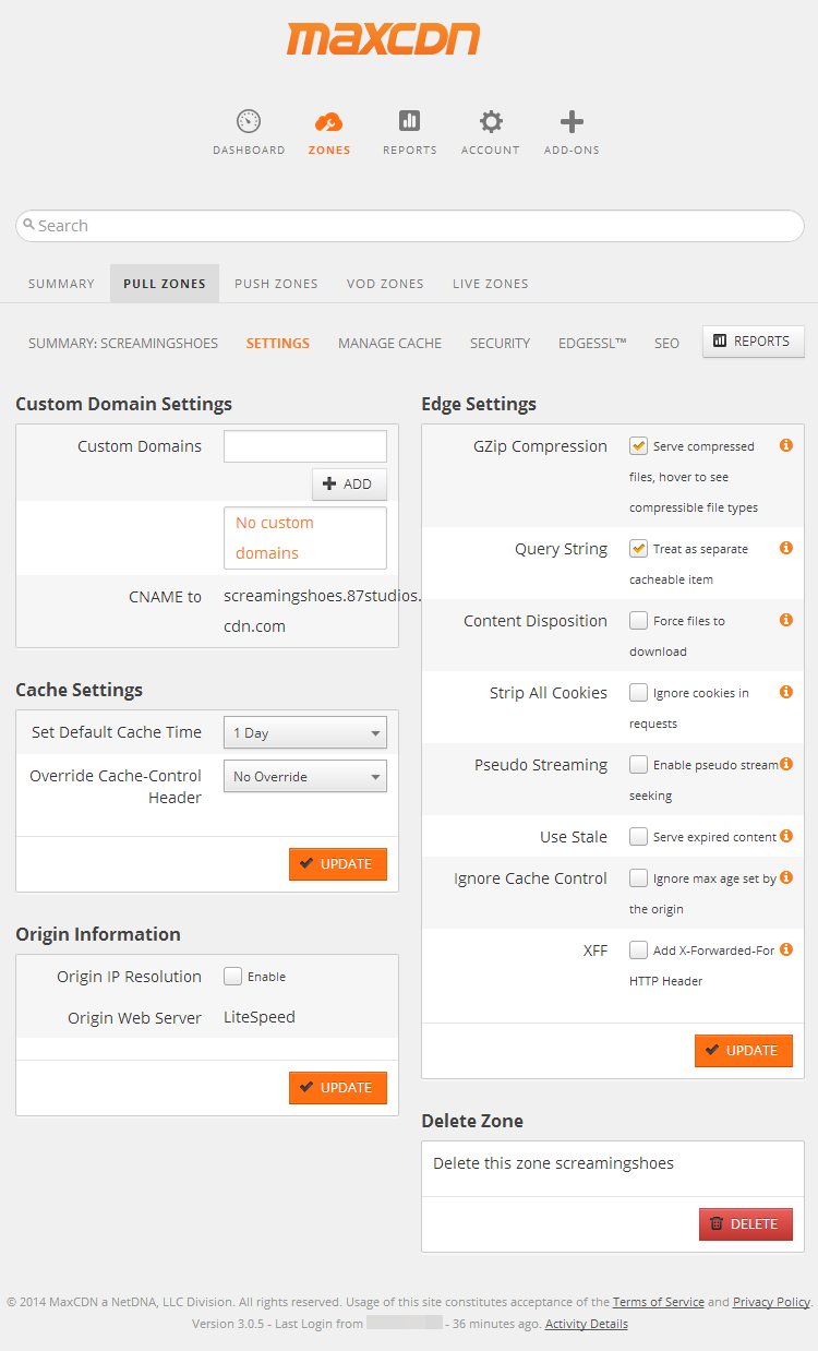 pull zonesettings