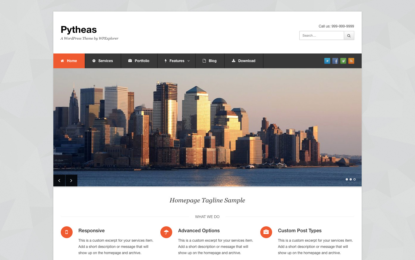 Pytheas Free Corporate Business WordPress Theme