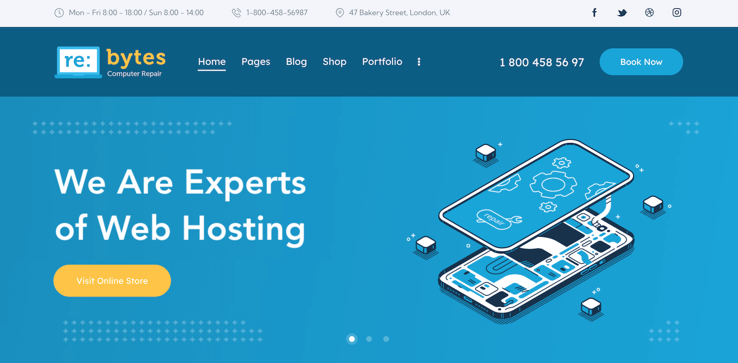 Re:Bytes Hosting & Tech Theme