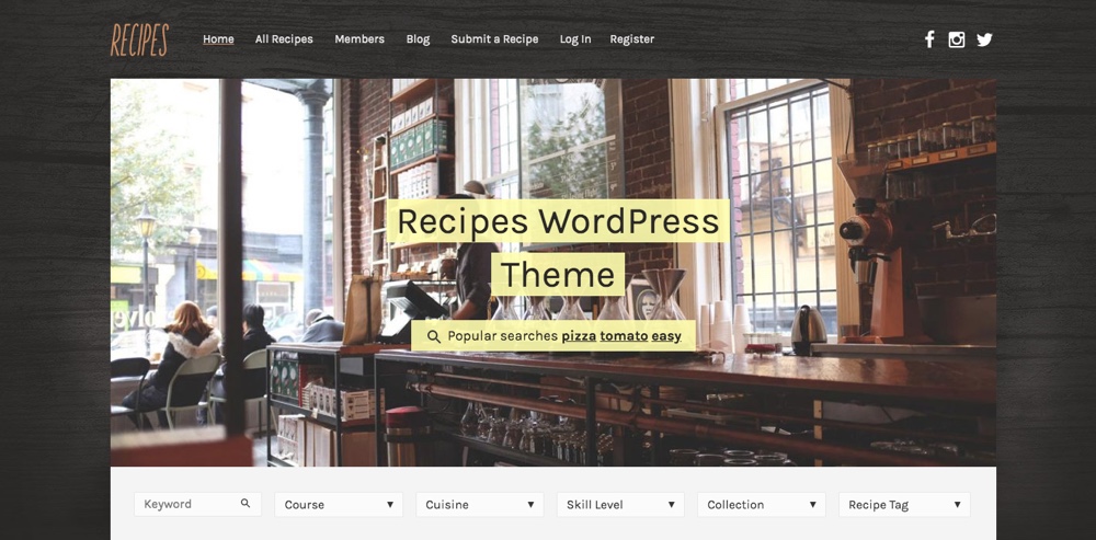 Recipes Blogging WordPress Theme