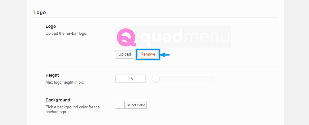 removing a logo in quadmenu menu