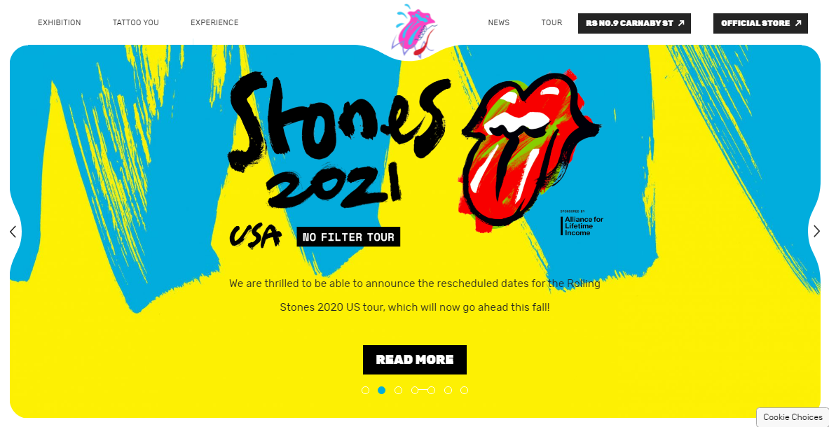 big brand using WordPress the rolling stones