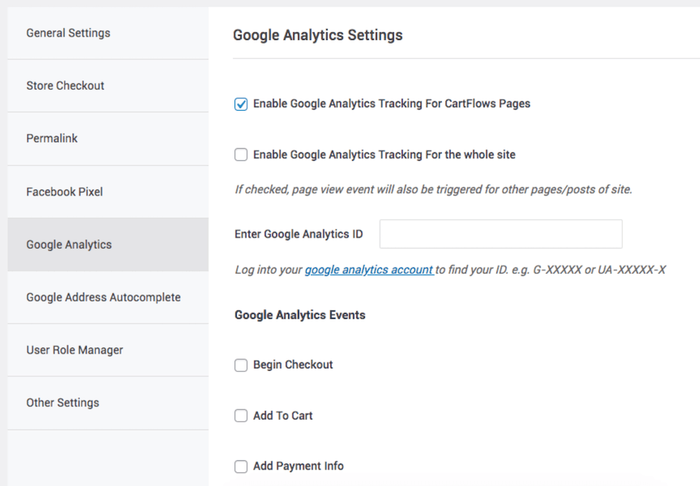 Sales Funnel: Cartflows add Google Analytics