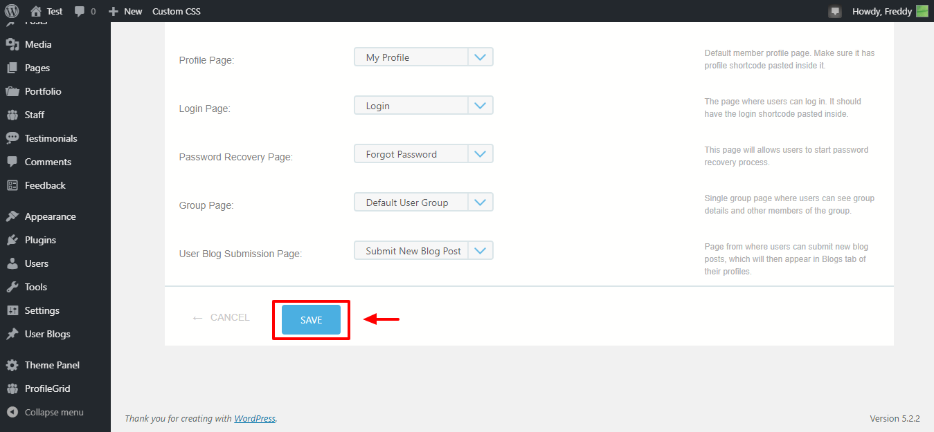 save profilegrid general settings