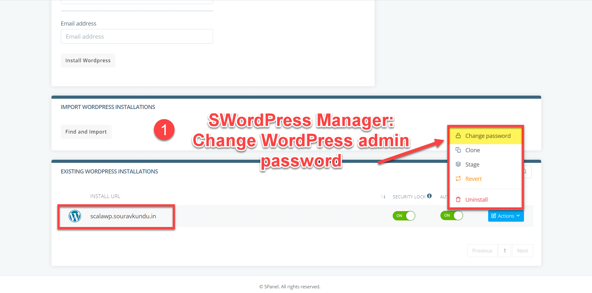 scala swordpress manager options - change wordpress admin password 1