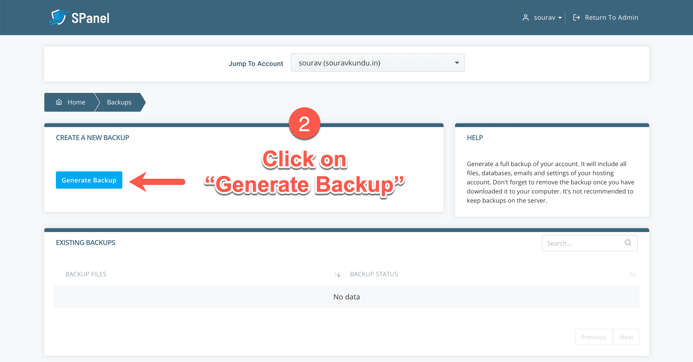 take a full wordpress backup in scala spanel part 2