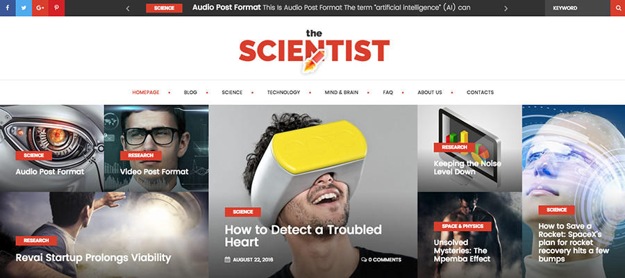 Science & Research Magazine WordPress Theme