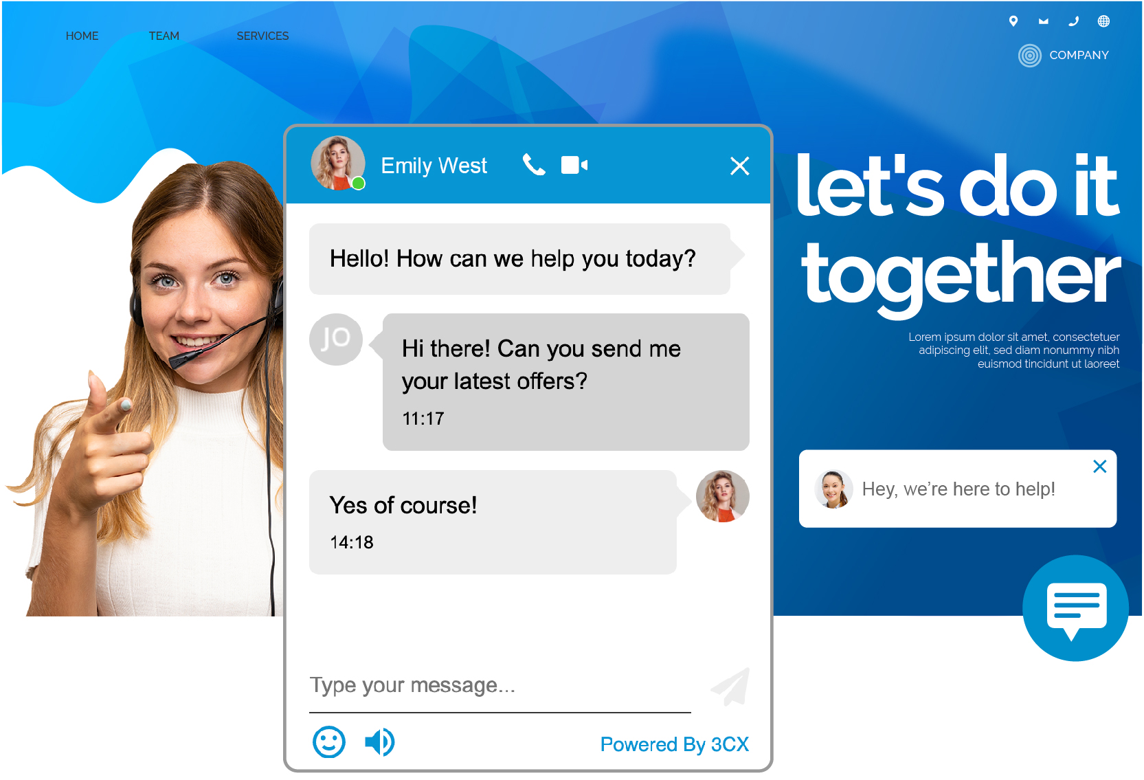 3cx live chat api