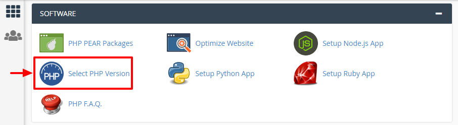 selecting php version in cpanel
