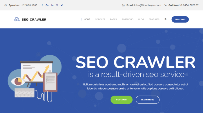 SEO Crawler - SEO Marketing WordPress Theme