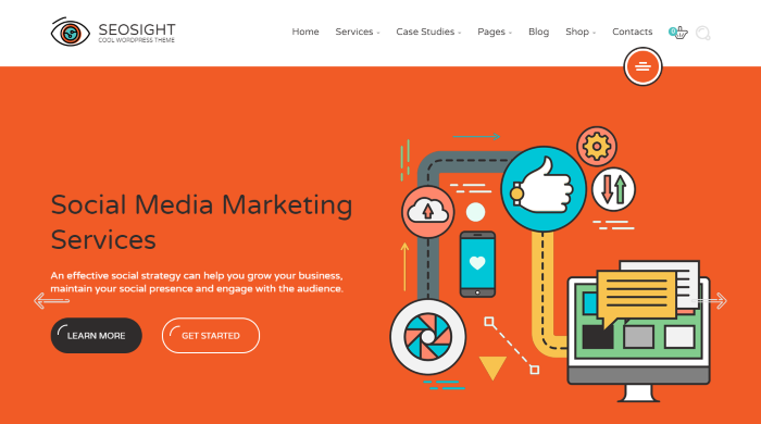 Seosight - tema de WordPress para agencia de marketing digital