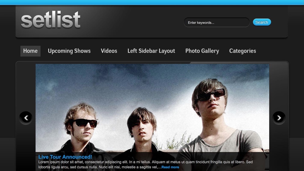 Setlist Music WordPress Theme