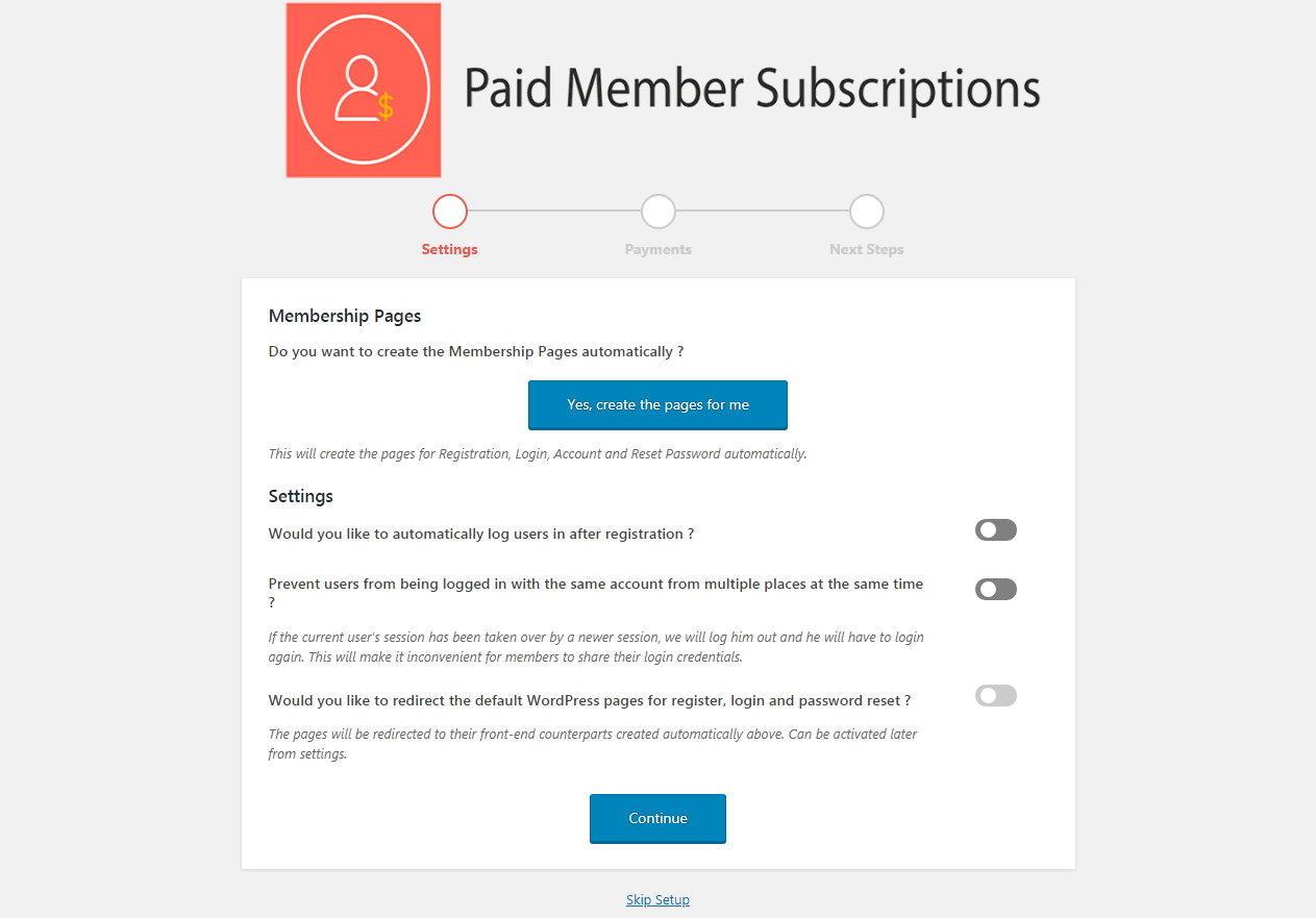 Paid Member Subscriptions Pro setup