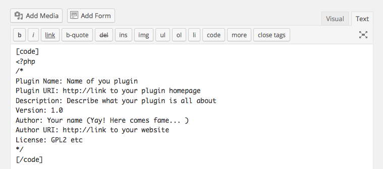 add custom code to wordpress page