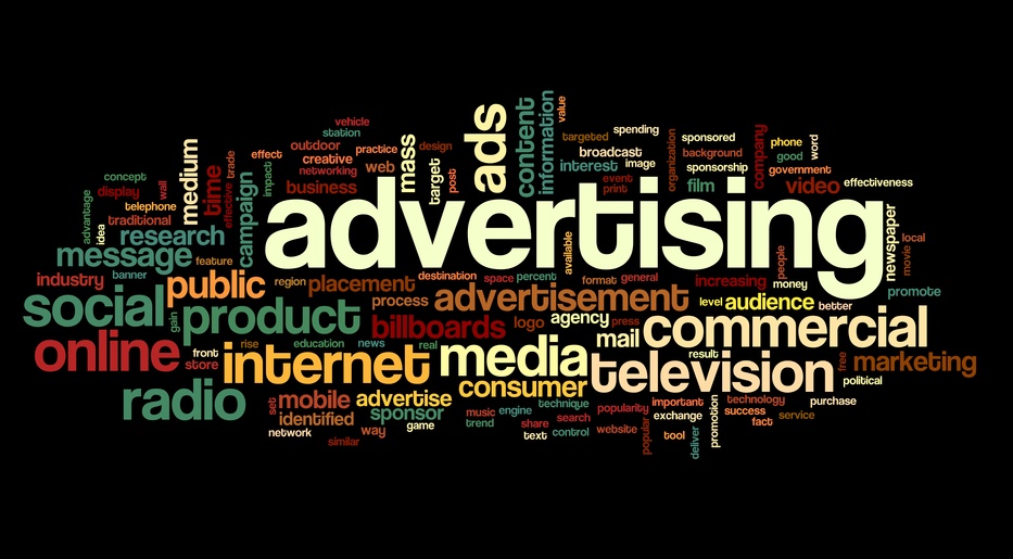 Advertising concept on tag cloud