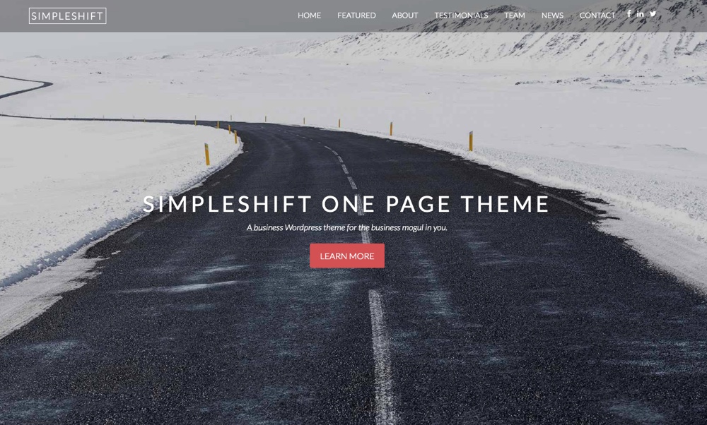 SimpleShift One Page Theme