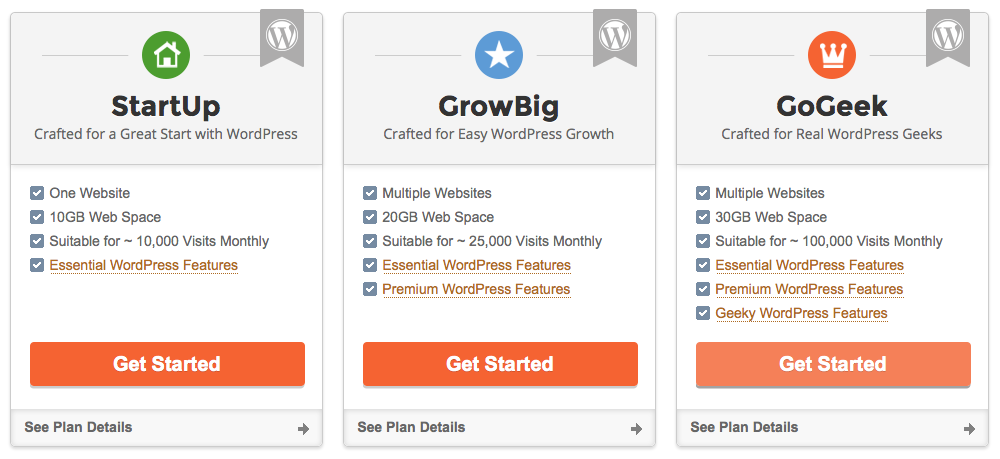 SiteGround WordPress Hosting Plans