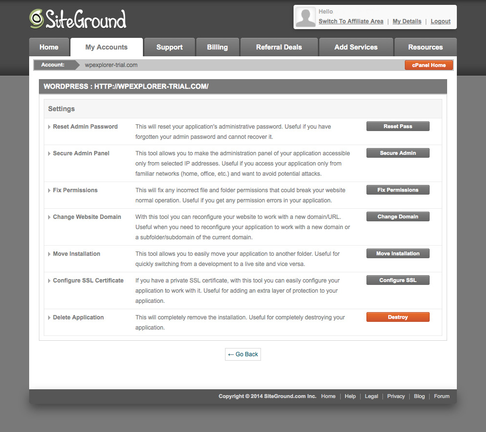 SiteGround WordPress Toolkit