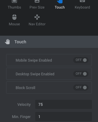 Slider Revolution Navigation: Touch