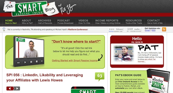 Screenshot of the Smart Passive Income homepage.